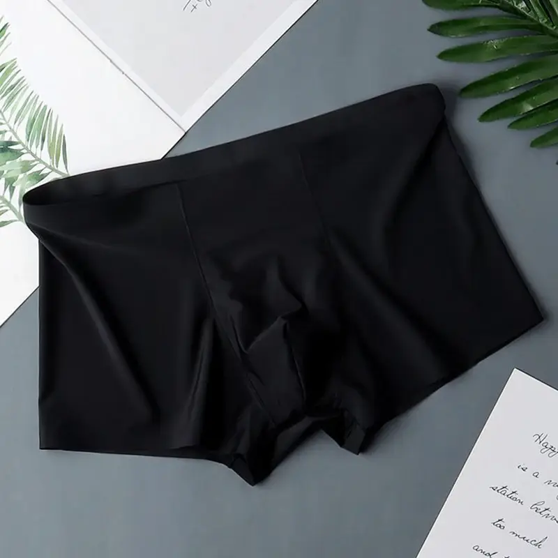 10 Pcs Men's Ice Silk Sexy Seamless Ultra-thin Boxer Briefs Shorts Underwear Underpants Male Breathable Panties — image 3