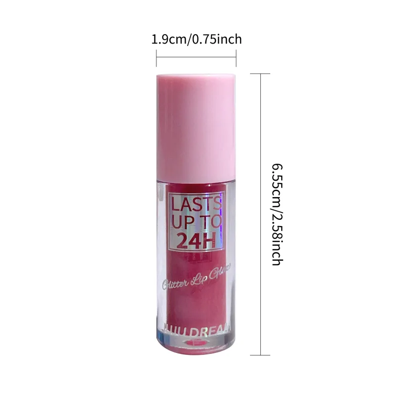 Flowing light Glitter Lip Glaze ลิปกลอสติดทนนานกันน้ำลิปสติก Makeup Lip Oil Lip Tint Moisturizing — image 4