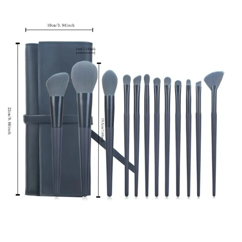 1-14 pezzi Pennelli per trucco Set di strumenti Kit di strumenti per pennelli per ombretto Eyeliner Pennelli per cosmetici Maquiagem Morbidi per la pelle — image 29