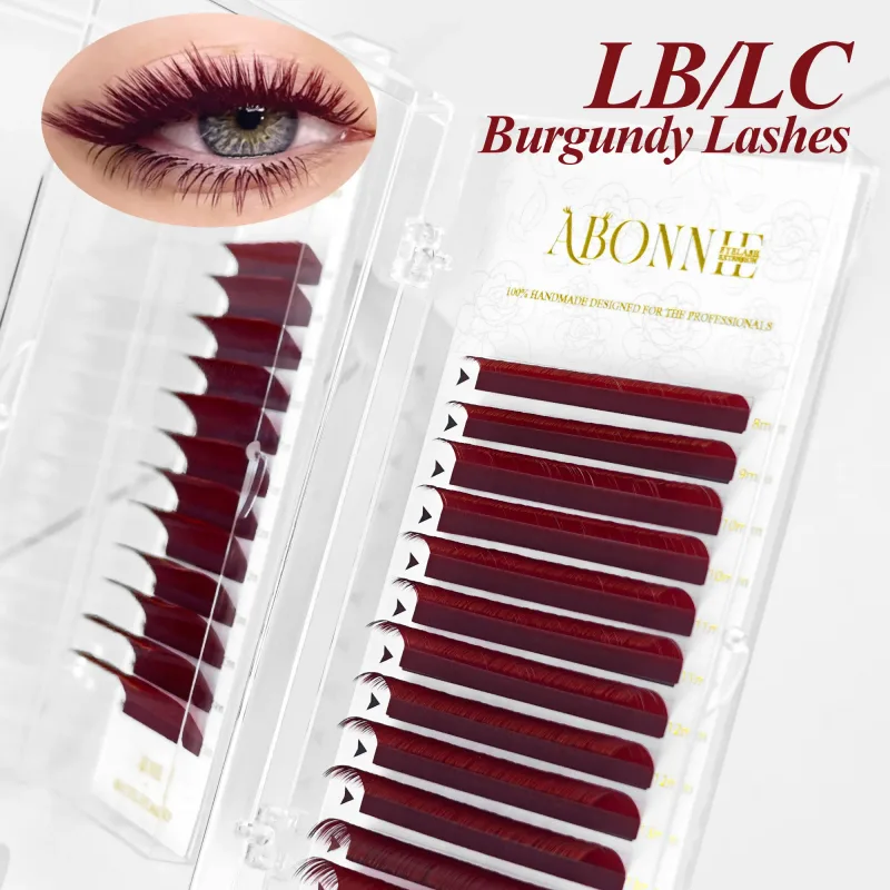 Abonnie LC LB Bulu Mata Bulu Mata Burgundy Bulu Mata Komik Peta Sambungan Bulu Mata Tunduk Bulu Mata Klasik Bulu Mata Foxy Bulu Mata Ceri — image 3