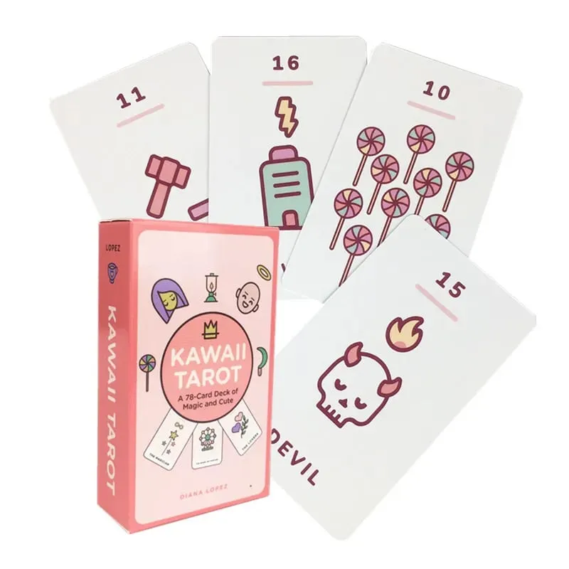 Kawaii Tarot Cards Mystical Guidance Divination Entertainment Partys Board Game Supports Wholesale 78