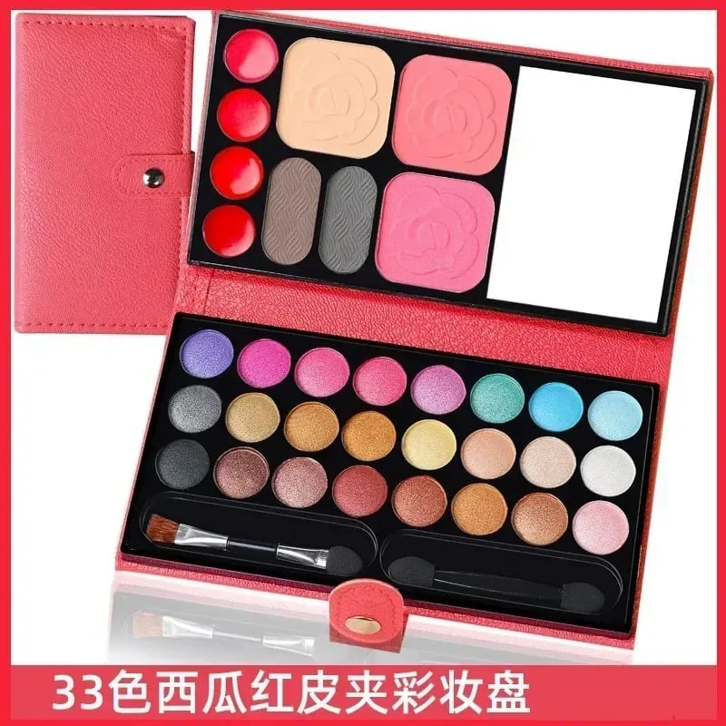 33 Colors Eye Shadow Powder Blush Lipstick Lasting Cosmetics Makeup Set with Mirror For Beginner Kids Travel Portable Palette — image 9