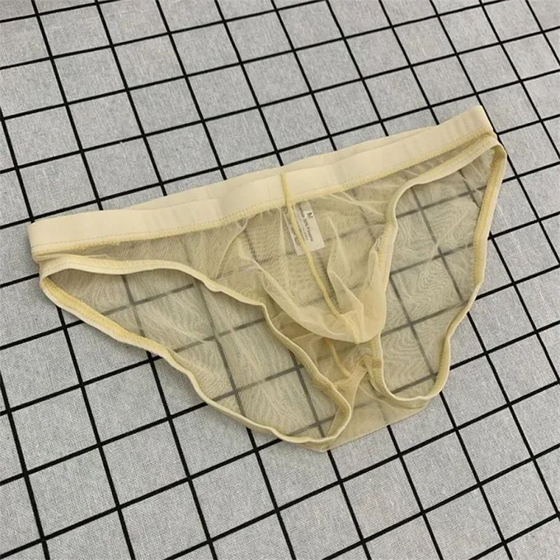 Slip da uomo ultrasottili in rete sexy completamente trasparenti Mutandine trasparenti Vedi attraverso la biancheria intima Mutande maschili ad asciugatura rapida Taglie forti — image 9