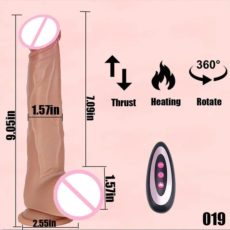 Đâm Đen Thực Tế Dương Vật Dương Vật Giả Nam Dick Kính Thiên Văn Xoay Làm Nóng Điểm G Âm Vật Hậu Môn Kích Thích Máy Rung Đồ Chơi Tình Dục