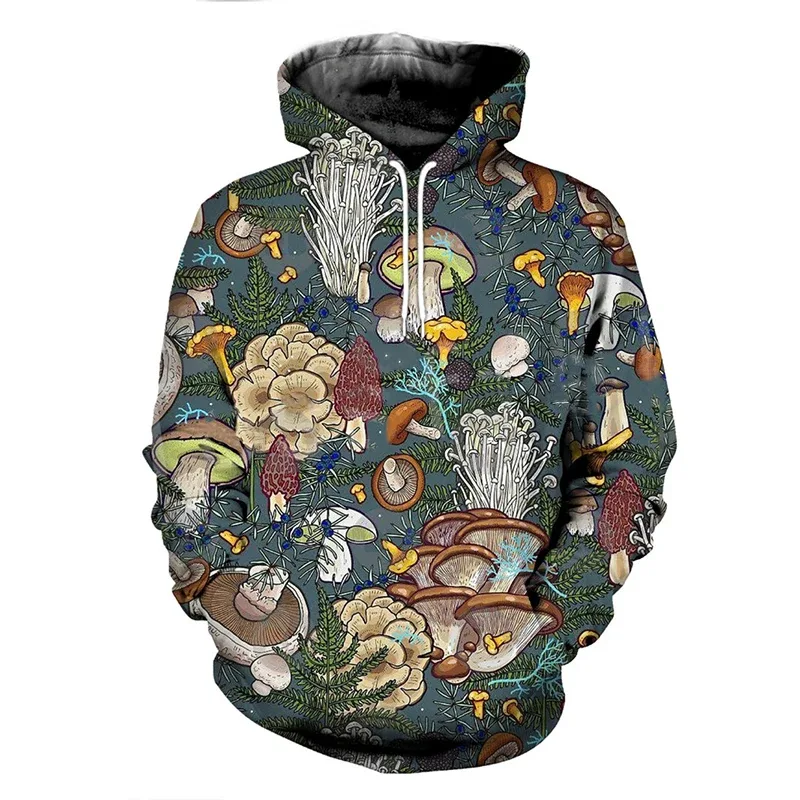 Fashion Colored Mushroom Pattern 3D Printed Hooded Sweatshirt Casual Super Large Hooded Sweatshirt Street Harajuku Men Pullover — image 40