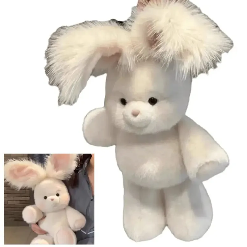 Bantal Plush Haiwan Sumbat Lembut Rekaan Baharu Mainan Mewah 17.7 inci yang comel dengan Bantal Mewah Sokongan Emosi Telinga Panjang — image 2