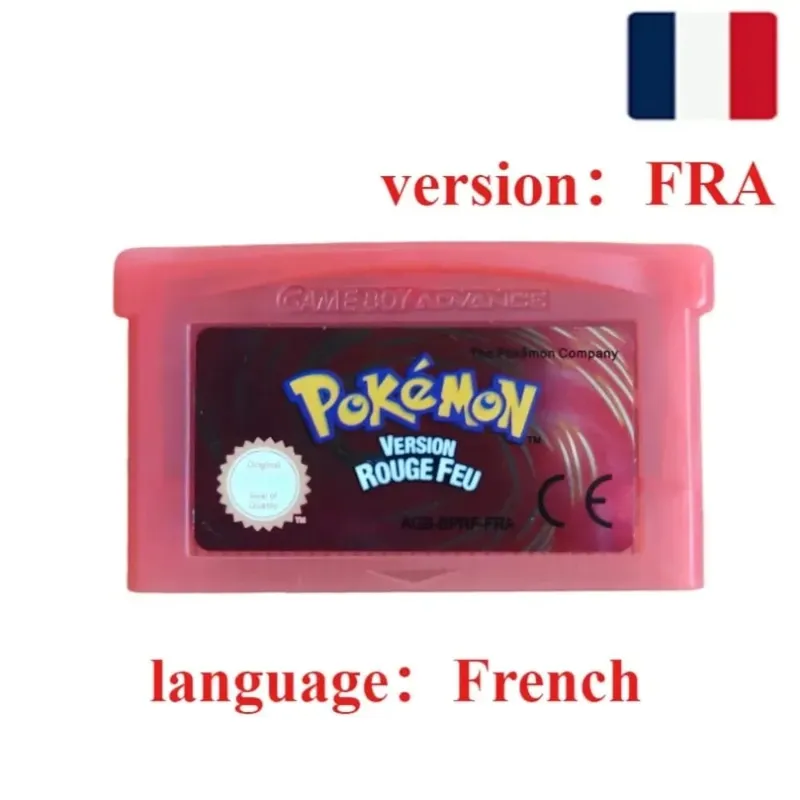 FRA Versione Francese Serie Pokemon Cartuccia di Videogioco a 32 Bit Smeraldo Rosso Fuoco Verde Foglia Rubino Zaffiro GBA Gioco di Carte Giocattolo Regalo — image 4