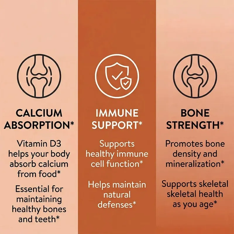 Vitamin D3 1000iu for Immune Support Healthy Muscle Function and Bone Health - Non-GMO Gluten Free 120 Vegetable Capsules — image 5