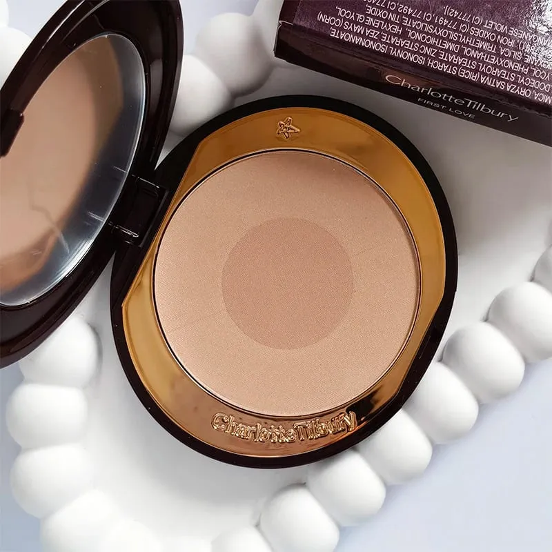 샬롯 마이크로 라이트 파우더 에어 쿠션 스몰 골드 플레이트 세팅 파우더 2 컬러 파우더 블러셔 에센스 오일 Tilbury Cosmetics