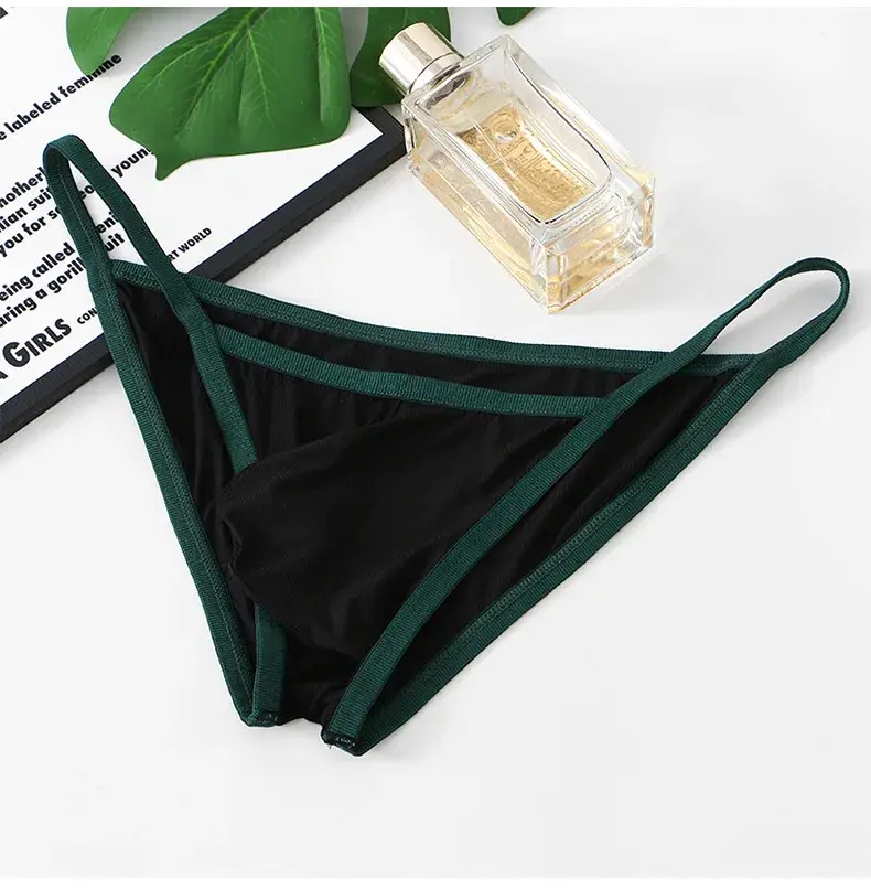 Slip taille basse en soie glacée pour hommes, slip en fil respirant, sous-vêtements — image 12