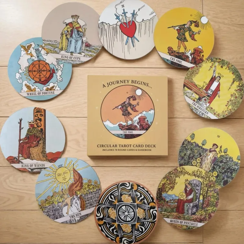 Bộ bài Tarot Tròn Bao Gồm 78 Lá Bài Tròn & Sách Hướng Dẫn Bằng Giấy đựng trong Hộp Cứng Bộ bài Wait Tarot Một Hành Trình Bắt Đầu Cho Người Mới Bắt Đầu