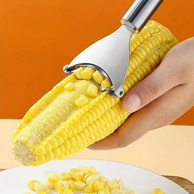 1 pezzo di pannocchia di mais strippe - pelapatate multifunzionale per cucina - pelapatate - spogliarellista creativo per mais - trebbiatrice riutilizzabile per mais