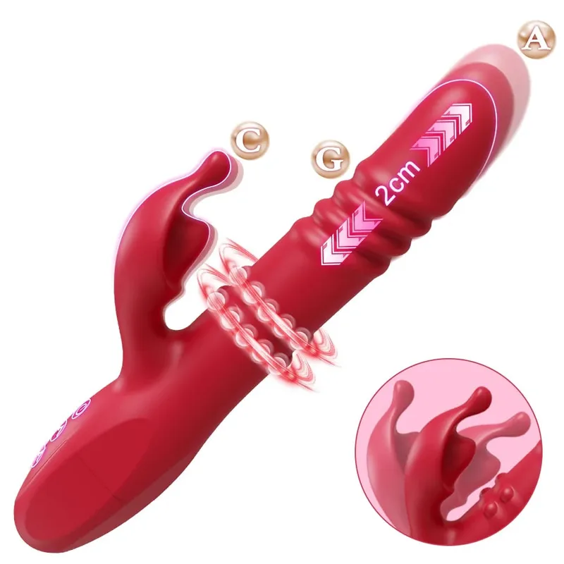 กระต่าย Thrusting Vibrator สำหรับผู้หญิง Clitoris Stimulator ที่มีประสิทธิภาพ G Spot ช่องคลอดนวดหญิง Masturbator สำหรับของเล่นสำหรับผู้ใหญ่