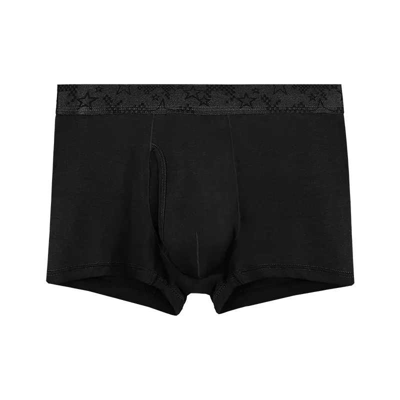 Boxer homme short sous-vêtement modal homme culotte solide respirant balle séparation poche caleçon homme malles Cueca grande taille