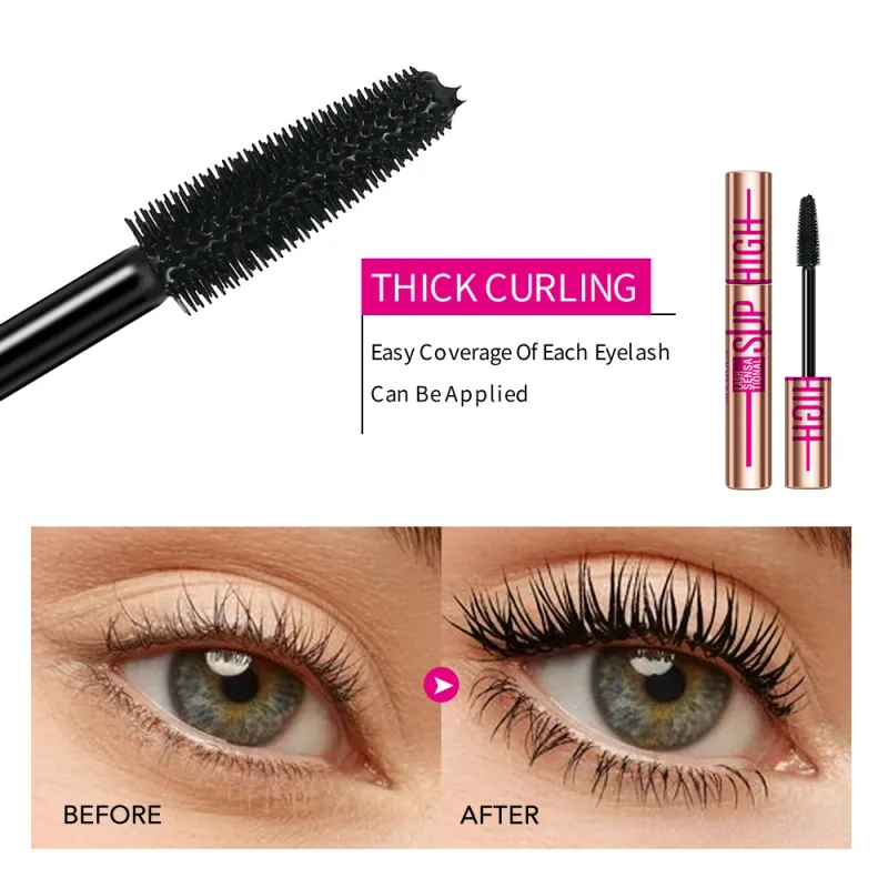 Rímel fino y grueso, maquillaje de ojos natural resistente al agua duradero, pestañas rizadas — image 6