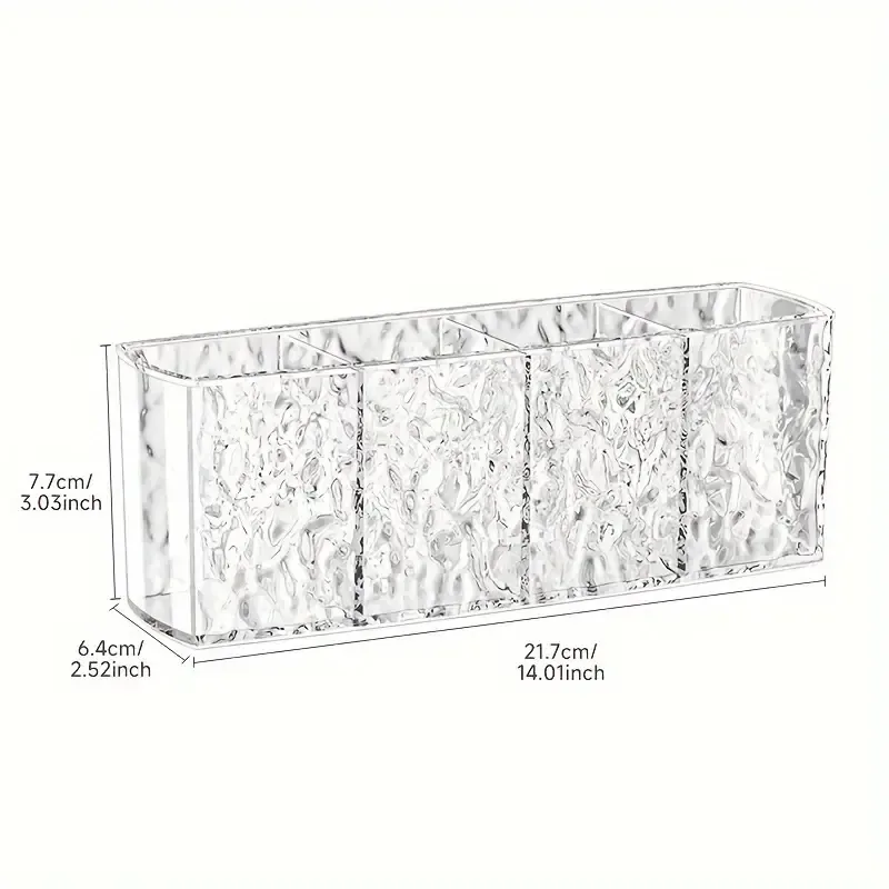 Boîte de rangement de maquillage cosmétique en acrylique à 4 trous, boîte de rangement transparente pour rouge à lèvres, pinceaux, crayon à sourcils, outils de maquillage de grande capacité — image 6