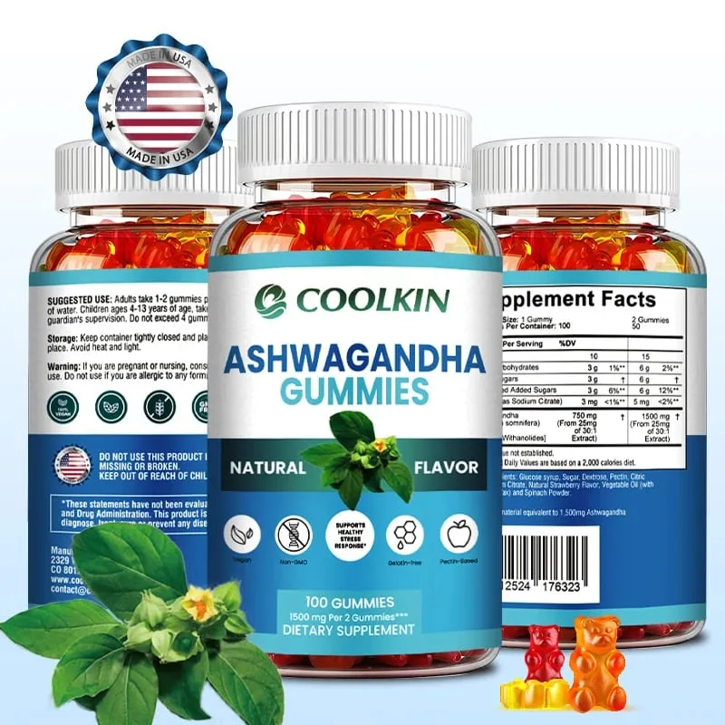 Caramelle gommose all'Ashwagandha - Migliorano la forza fisica e la resistenza Alleviano lo stress e l'ansia Migliorano la qualità del sonno Antiossidante — image 1