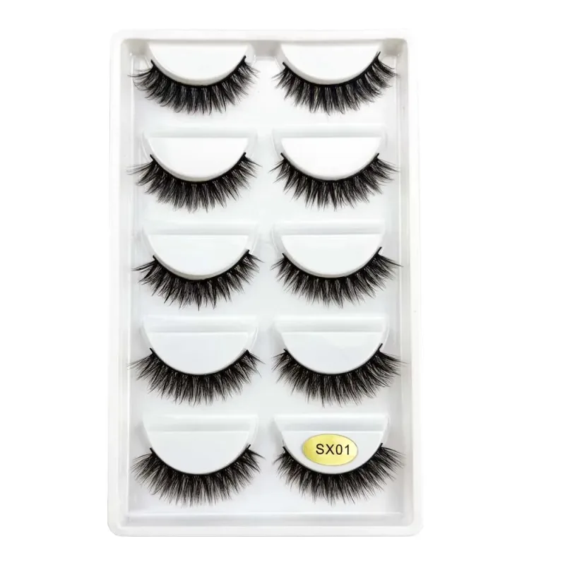 5 paires S03 aspect naturel 3D vison faux cils outils de maquillage Style moelleux eau vison fourrure faux cils pour le maquillage des yeux — image 9