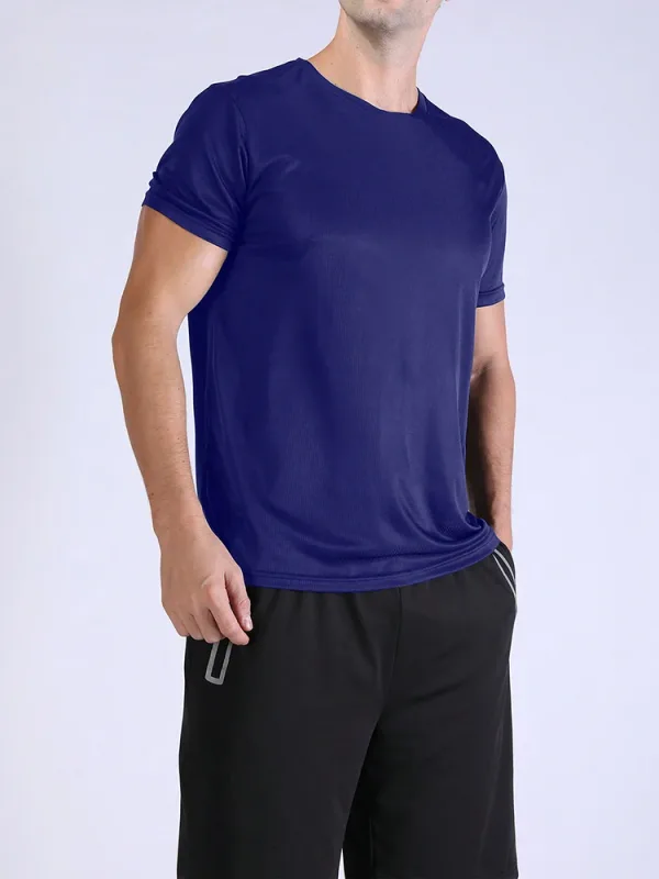 5PCS Men's Solid Color Ultralight Quick Dry Sport T-Shirt Breathable Lightweight Top For Fitness Training Workout Running Gym — image 7