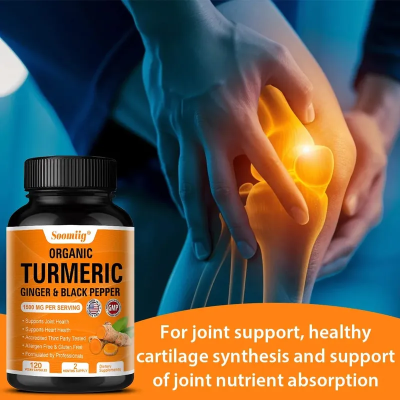 Turmeric Curcumin with Black Pepper Extract 1500mg Joint & Immune Health Support - High Absorption Turmeric Supplement NON-GMO — image 3