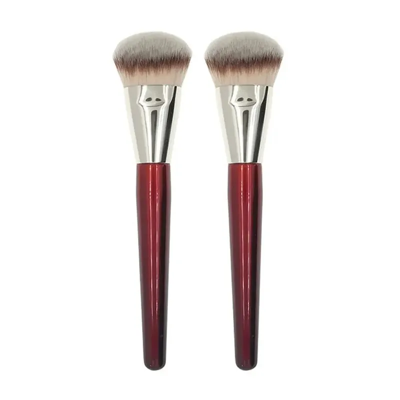 1 unidad 101 brochas de maquillaje para base contorneada, corrector y Base líquida en ángulo, brochas de maquillaje con mango de madera roja, herramientas cosméticas 506 — image 10