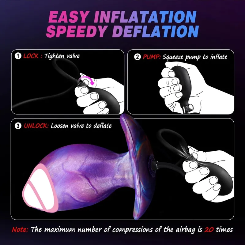 Large Inflatable Anal Plug Silicone Magnetic Air Pump Wearable Butt Plug G-Spot Prostate Massage Penis Sex Toys For Women Men — image 4
