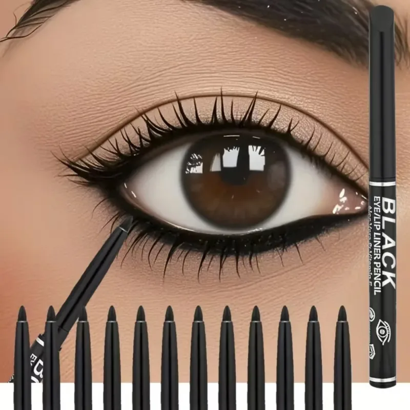 1/3 Buah/Eyeliner Coklat Hitam Halus Halus Tahan Air dan Tahan Keringat Tahan Lama Pena Bulu Mata Bawah Ulat Sutra Rias — image 2