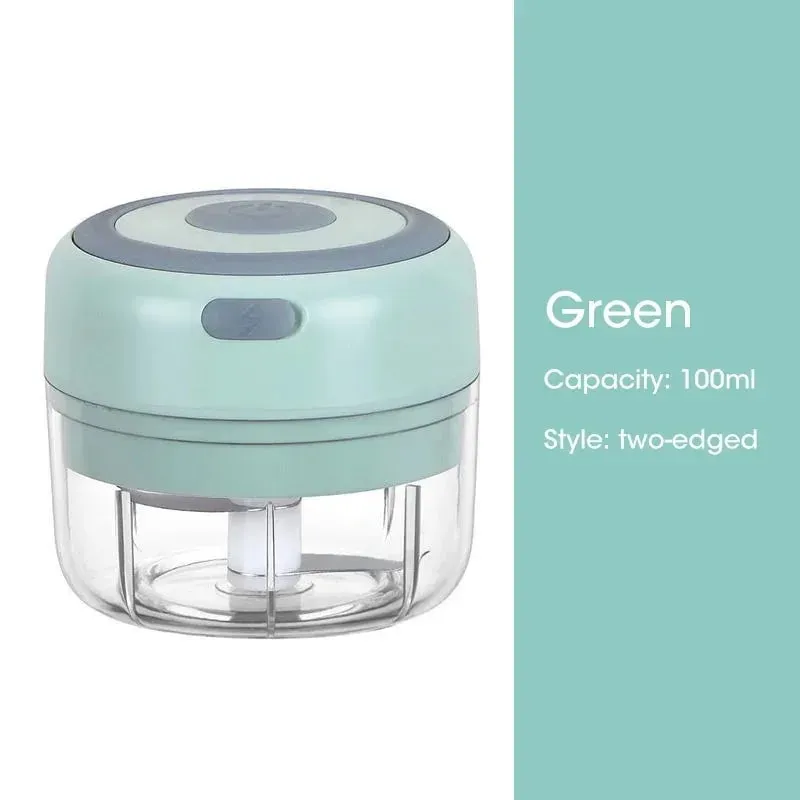 Penghancur Bawang Putih Elektrik Mini Tanpa Wayar 100ml/250ml Chopper Mudah Alih Pengecas USB Halia Cili Penghancur Sayuran Mesin Dapur