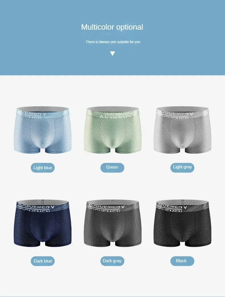 3PCS/set Men Gift New in Underwear for Men Lingerie Thin Briefs Traceless Large Size Panties Sports Ice Silk Breathable Boxer — image 16