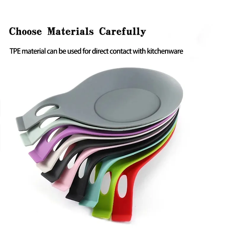 Silicone Spoon Rest Spatula Holder Heat Resistant Utensil Placemat Tray Kitchen Tools — image 4