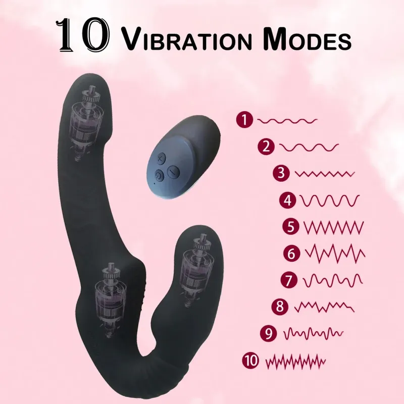 Strapless Strap-on Dildos Vibrator with Remote Control for Women Lesbian Couples G Spot Sex Toys With Clitoris Stimulator — image 2