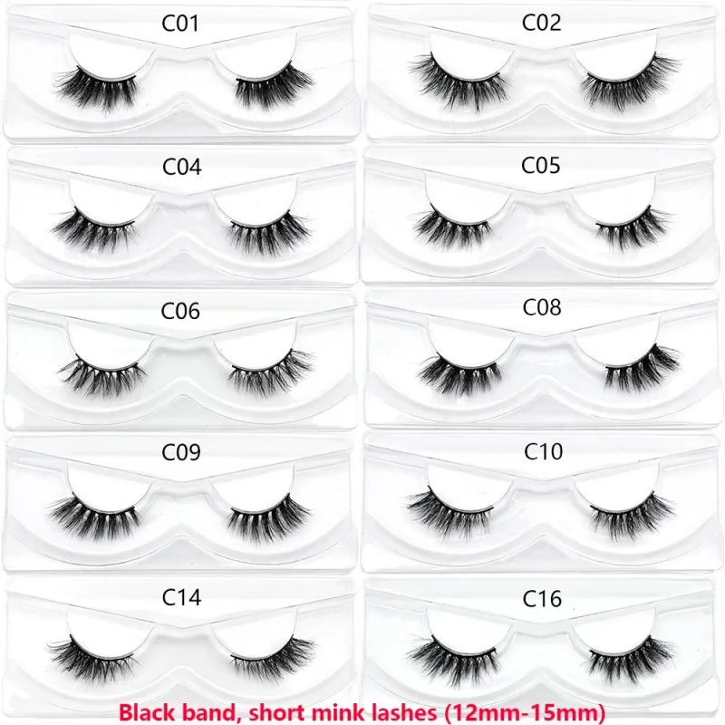 Pestañas de medio ojo, pestañas postizas cortas de visón 3D naturales, tira cruzada fina y esponjosa, pestañas postizas suaves, media extensión de pestañas, maquillaje — image 5
