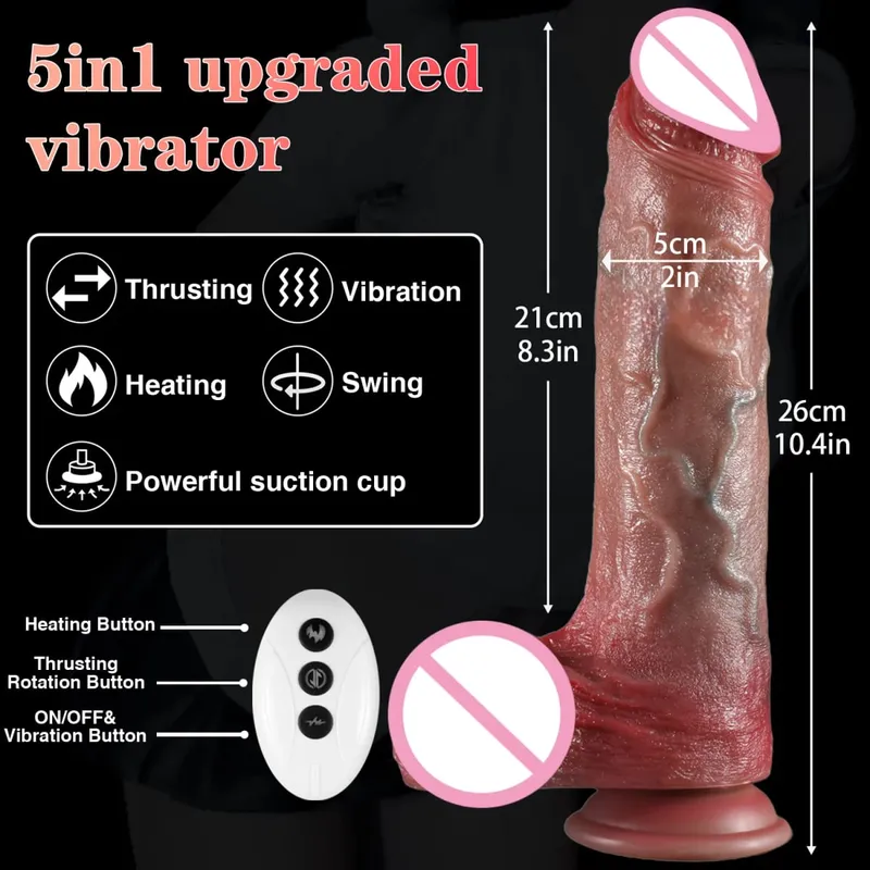 4 in 1 Stoßdildo-Vibrator, Fernbedienung, Heizung, Zunge lecken, Klitoris, G-Punkt, Schwanz, Sexspielzeug, Vagina, erwachsene Frau, Sex-Shop — image 8