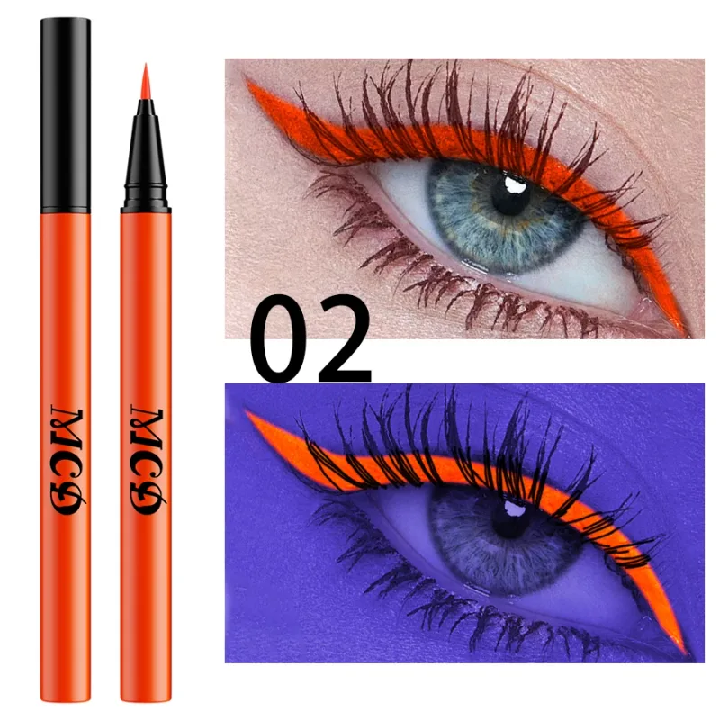 1PC UV Light Neon อายไลเนอร์ปากกาแต่งหน้าสีฟ้าสีเขียวกันน้ำสี Eye Liner ดินสอ Make Up เครื่องสำอางสีเหลืองสีม่วง — image 11
