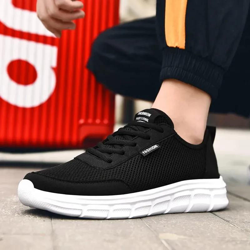 Nuove sneakers da uomo in mesh traspirante, leggere, casual, scarpe da passeggio da uomo, taglia grande 39-48, comode sneakers nere da uomo — image 5