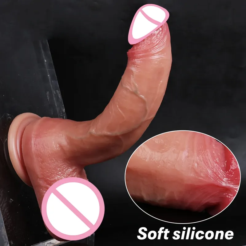 Vibrador realista pênis macio duplo silicone vibradores vaginal e anal masturbador pau grande para mulher masturbação adulto brinquedo sexual 18 + — image 4