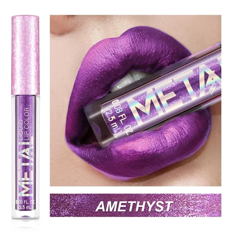 METALLIC Matte Liquid ลิปสติก Waterproof Long Lasting Non-Stick CUP Matte Shimmer Glitter Lip GLOSS ผู้หญิงแต่งหน้า 12 สี — image 11