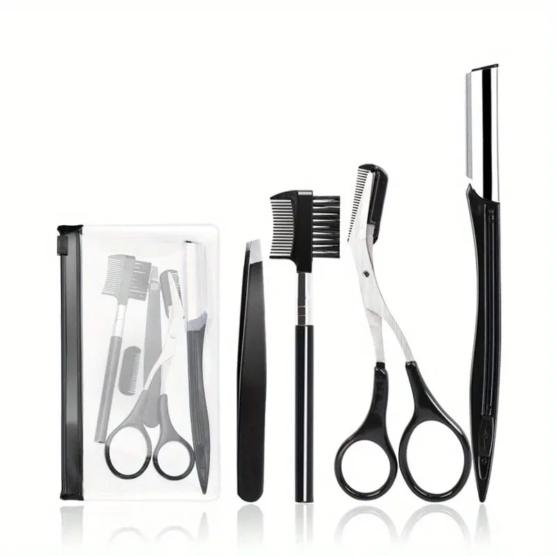 Ensemble de tondeuses à sourcils, ciseaux, pincettes, rasoir, grattage, peigne à sourcils, pince à sourcils, outils de maquillage, 3/4/5/11/12 pièces — image 5