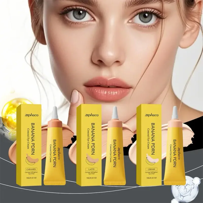 Zephoco Banana PDRN Concealer-Augencreme, erhellt, beruhigt, repariert, leichter, feuchtigkeitsspendender Concealer für die Augen, klebt nicht unter den Augen — image 4