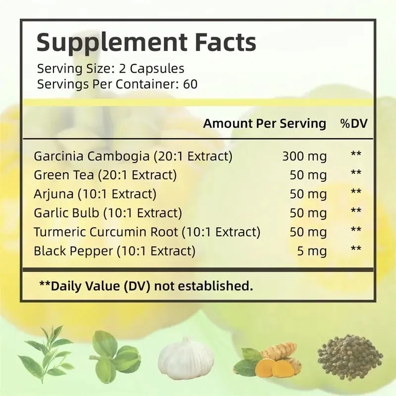 Garcinia Cambogia Capsules - Fat Burning Weight Management Appetite Suppression Metabolism Boosting — image 3