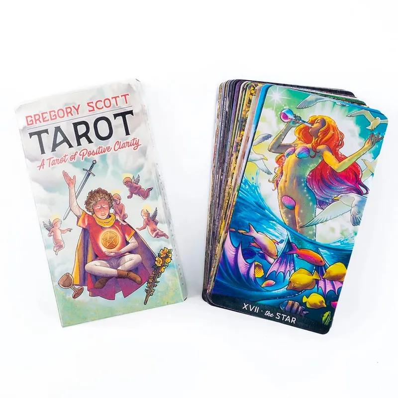ขายร้อน Gregory Scott Tarot 78 ดาดฟ้าภาษาอังกฤษ Visions สำหรับผู้เริ่มต้นปริศนา Leisure Family Friend Party เกม 11.1*6.1 ซม.