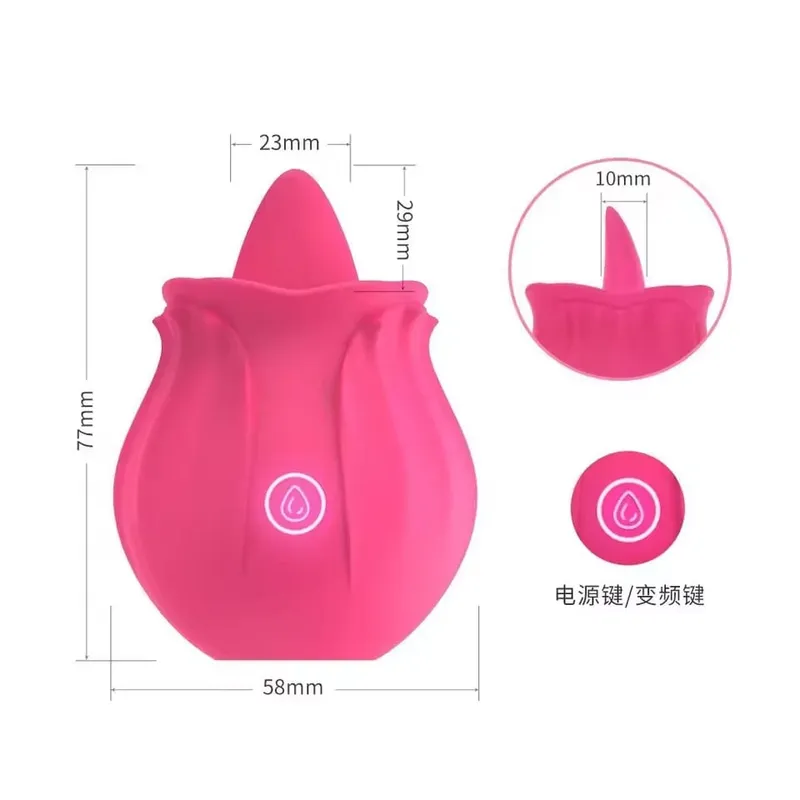 Rose Tongue Licking Vibrator G Spot Clitoris Nipple Stimulator Massager Masturbator Adult Sex Toys for Couples Adult — image 9