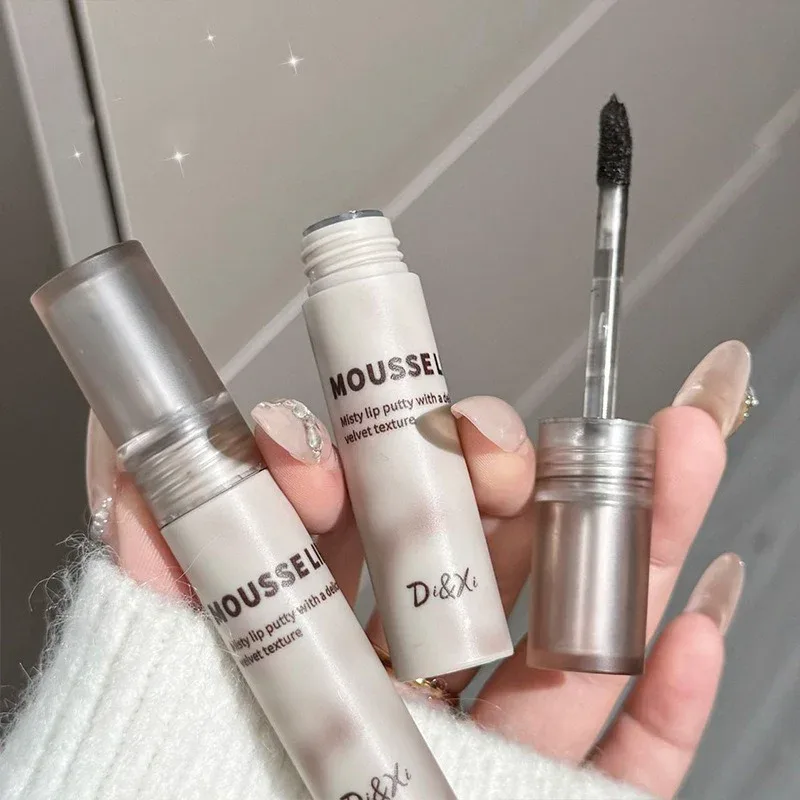 Gothic Matte ลิปสติกสีดำกันน้ำ Mousse Mud Nude สีน้ำตาลลิปสติก Dark สีม่วง Punk Lip GLOSS แต่งหน้า Non-Stick Tint — image 7