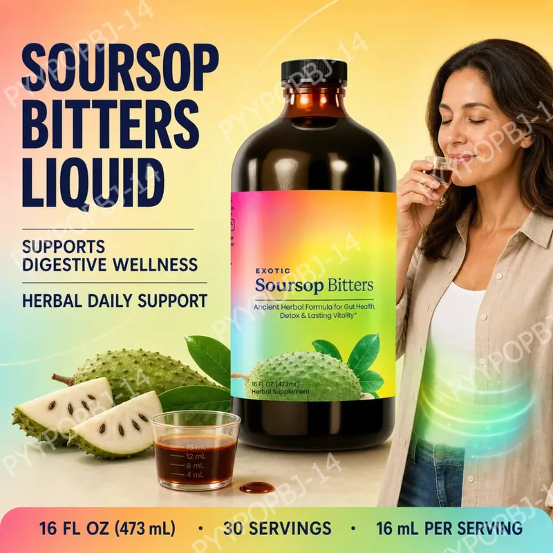 Mãng cầu xiêm Exotic Bitters thảo dược bổ sung sức khỏe dựa trên công thức thực vật 16 Fl Oz (473ml) — image 1