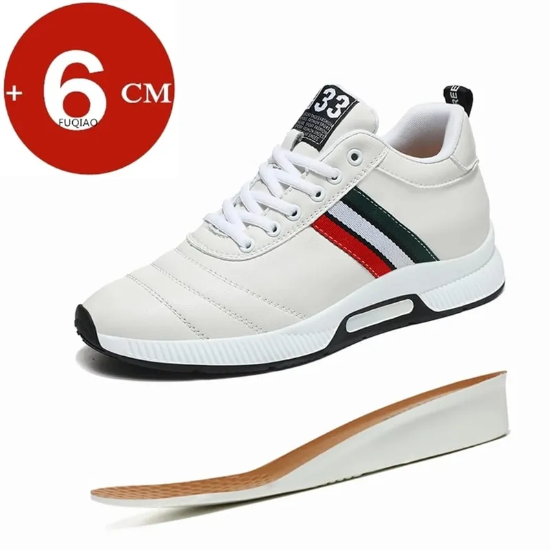 Pánské kožené boty na zdviž Robustní Ležérní tenisky Zvýšení výšky Vložky 6CM Zvyšující boty Sportovní boty s vysokým zdvihem — image 1