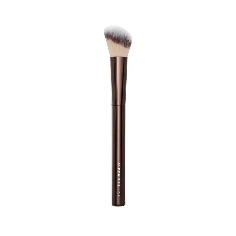 1pc #15 blush pincel de maquiagem líquido blush compõem escova bronzer uso com creme bochecha fórmulas alça de metal com caixa — image 3