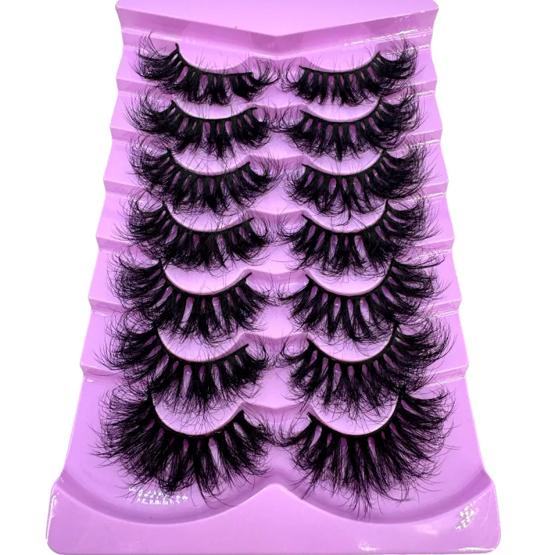7 Paar flauschige Wimpern 10–25 mm, 3D-Nerzwimpern, lange, dicke, natürliche falsche Wimpern, Großhandel für Wimpernverkäufer, Make-up-Nerzwimpern — image 5