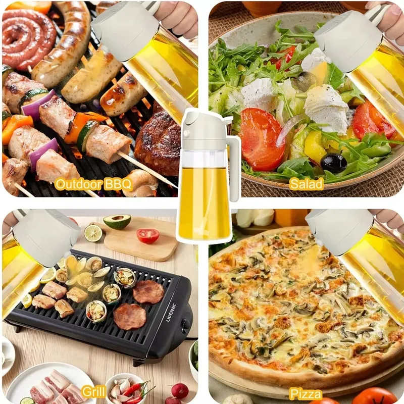 1–4 Stück 2-in-1-Sprayer, Ausgießer, Öl, leere Flasche, Kunststoff, Ölbehälter, Spender, Verdampfer, Küche, Grill, Camping, Kochutensilien — image 6