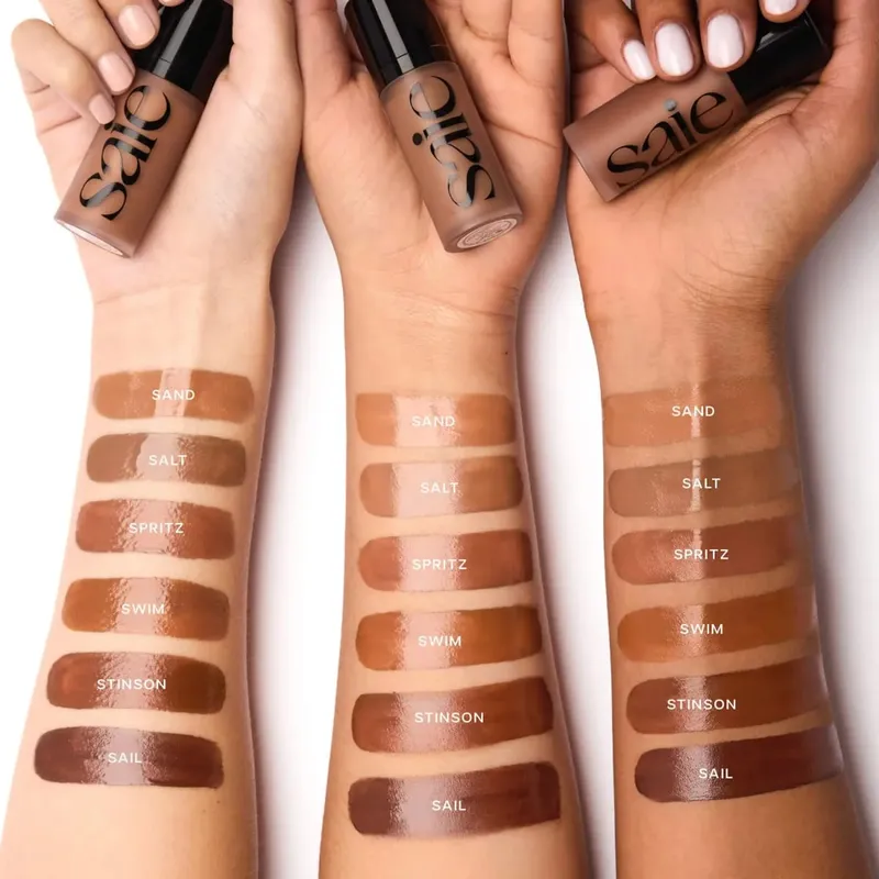 Saie Moisturizing Face Liquid Highlighter Bronzer Contouring Cream Serlahkan Shimmer Shine Illuminator Mudah Dipakai Solekan — image 6