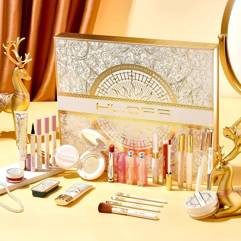 Makeup Gavesæt Komplet kosmetiksæt Læbestift Blush Presset Powder & Loose Powder Parfume Full Face Beauty Collection
